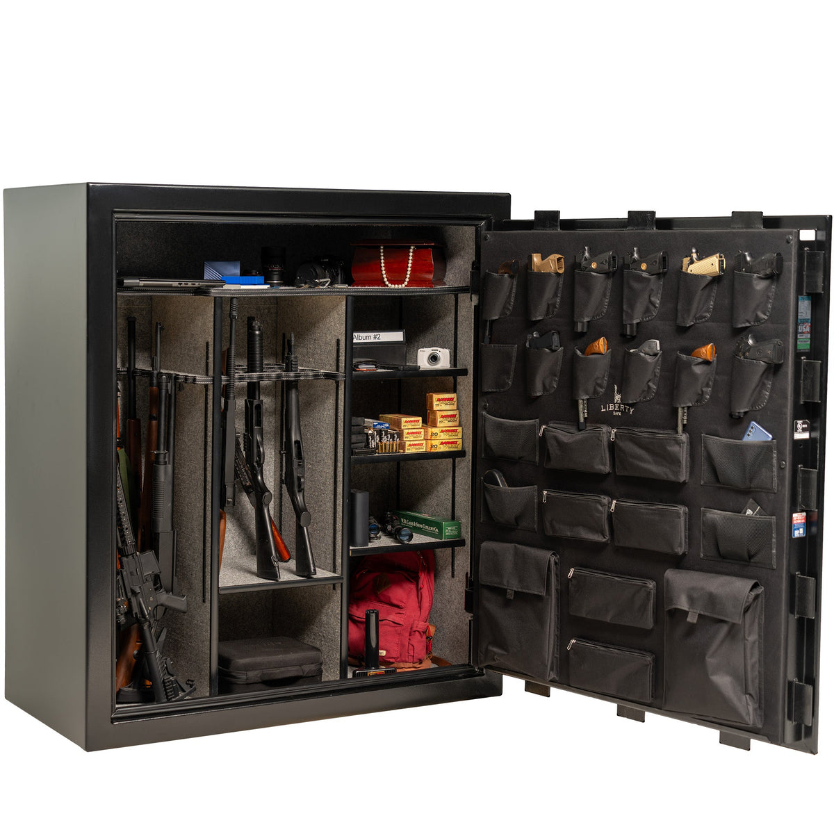 Collector | Level 5 Security | 110 Minute Fire Protection | Dimensions: 60.5&quot;(H) x 54&quot;(W) x 27.5&quot;(D) | Black Textured Mechanical Lock - Open Door